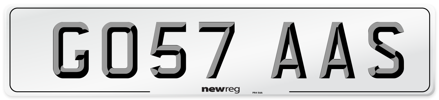 GO57 AAS Number Plate from New Reg